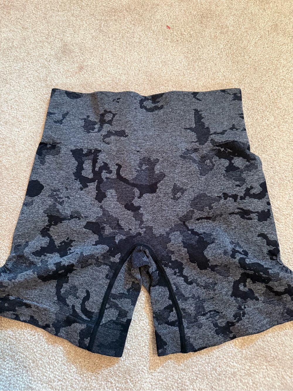 Gray & Black Camo Seamless Bike Shorts